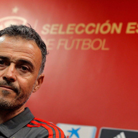 Luis Enrique, en rueda de prensa con la selección española. | EFE