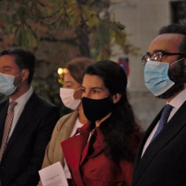 La portavoz de Vox en la Asamblea, Rocío Monasterio, acompañada de diputados regionales presentan medidas cautelarísimas contras las medidas sanitarias del Gobierno central en Madrid. /Europa Press