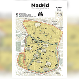 Mapa donde estarán las mesas electorales para elegir entre monarquía y república.