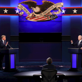 Una imagen del anterior debate entre Trump y Biden. - EFE
