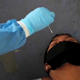 Un profesional sanitario realiza una prueba PCR. - EFE