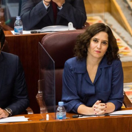 El vicepresidente de la Comunidad de Madrid, Ignacio Aguado; y la presidenta de la Comunidad de Madrid, Isabel Díaz Ayuso, durante una sesión plenaria en la Asamblea de Madrid / EP