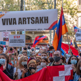 Concentració a Barcelona del passat 30 de setembre de rebuig al conflicte, convocada per la comunitat armènia davant del consolat de Turquia. @ACA_Barcelona