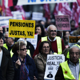 Manifestación de pensionistas. AFP