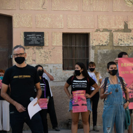 Roda de premsa de la plataforma veïnal de Benimaclet, celebrada el dijous. JOAN CANELA