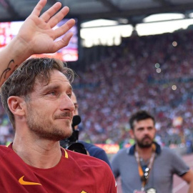 Totti en su partido de despedida tras anunciar su retirada.