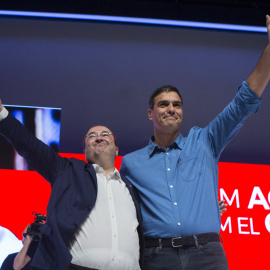 El líder del PSC, Miquel Iceta, y el Secretario General del PSOE, Pedro Sánchez.EFE/Quique García