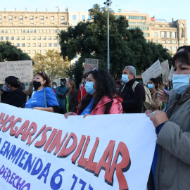 Imatge de la concentració d'aquest dissabte a la tarda per reclamar papers per a tothom. ACN