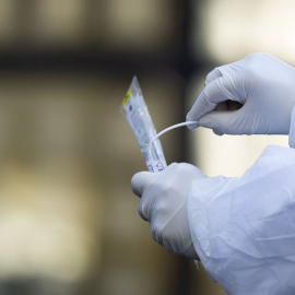 Imagen de un sanitario con un test rápido. EFE