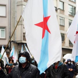 Manifestación en Santiago de Compostela en defensa de los políticos acusados en la Operación Jaro. ALBA TOMÉ.