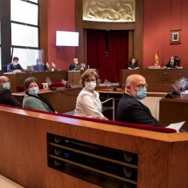Juicio en el Tribunal Superior de Justicia de Catalunya a los exmiembros de la Mesa del Parlament Anna Simó (ERC), Ramona Barrufet, Lluís Corominas y Lluís Guinó (JxSí), y la exdiputada de la CUP Mireia Boya. /EP