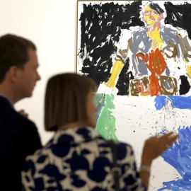 Presentación de la exposición monográfica que el Museo Guggenheim Bilbao dedica a la serie de pinturas de gran formato de George Baselitz.- EFE