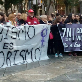 Pancartas contra la violencia machista durante el 7-N / Sara Plaza