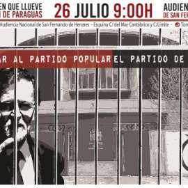 Convocatoria de la Coordinadora 25-S para la concentración de protesta en la Audiencia Nacional durante la declaración de Mariano Rajoy ante el tribunal de la Gürtel. COORDINADORA 25-S