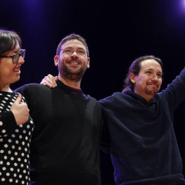 Albano Dante i Pablo Iglesias a Sant Feliu de Llobregat. EFE/MARTA PÉREZ