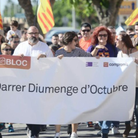 La delegació del Bloc, una de les organitzacions que participen cada any en l'Aplec del Puig. BLOC