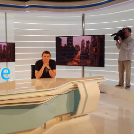 Arnaldo Otegi antes de la entrevista en TVE. TWITTER DE ARNALDO OTEGI