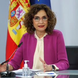 La ministra de Hacienda y portavoz del Gobierno, María Jesús Montero durante la rueda de prensa ofrecida tras la reunión del Consejo de Ministros, este martes en el Palacio de la Moncloa.