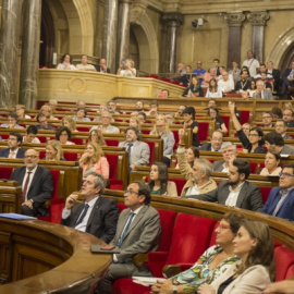 El ple del Parlament durant la votació de la reforma del seu reglament