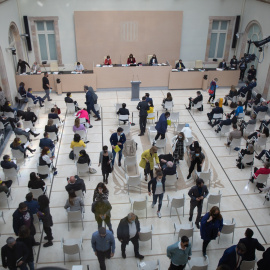Els diputats en el ple de la segona sessió d'investidura de Pere Aragonès.