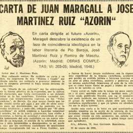 Transcripción de la carta de Maragall a Azorín el 1901