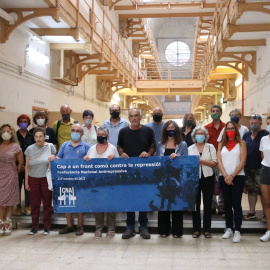 Imatge d'alguns dels representants de les entitats organitzadores de la Conferència Nacional Antirepressiva.