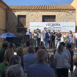 Una imatge de la protesta d'aquest diumenge 5 de setembre contra els projectes eòlics de l'Albera.