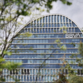 Edificio de la sede de BBVA en Madrid, conocido como ‘La Vela'. E.P./Isabel Infantes