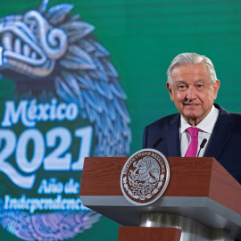 El presidente de México, Andrés Manuel López Obrador, durante una rueda de prensa en Palacio Nacional, en Ciudad de México (México). EFE/Presidencia de México