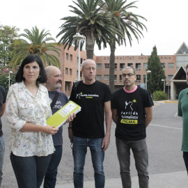 Membres del PACMA, aquest dimecres a València.