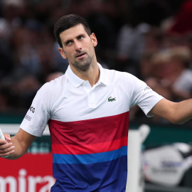 18/01/22.Novak Djokovic durante un partido, en París a 21 de noviembre de 2021.