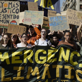 Manifestación de juventud por el clima en Barcelona.