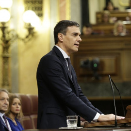 Pedro Sánchez, durante el debate de la moción de censura en el Congreso de los Diputados. 1 de junio de 2018.   CONGRESO.ES
