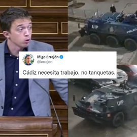 Iñigo Errejón en contra del uso de la tanqueta en Cádiz.