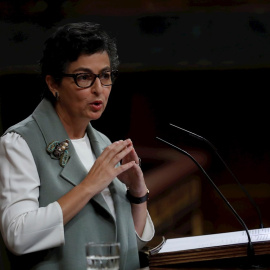 8/10/2020.- La ministra de Exteriores, Arancha González Laya, durante su intervención en el pleno del Congreso de este miércoles.
