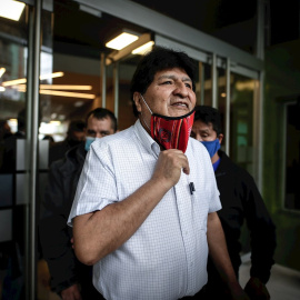 22/10/2020.- El expresidente de Bolivia Evo Morales tras ofrecer una rueda de prensa en Buenos Aires (Argentina).