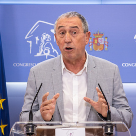 El diputado de Compromís en el Congreso, Joan Baldoví, durante una rueda de prensa.- EP