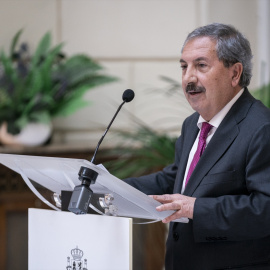 El presidente del Consejo General del Poder Judicial, Rafael Mozo, interviene durante la presentación del Convenio para la investigación eficaz de los delitos contra la vida, la salud y la integridad física de los trabajadores en la Sede de la Fiscalí