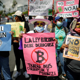 08/09/2021 protestas bitcóin El Salvador