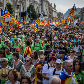 Manifestació convocada a Barcelona per les entitats independentistes amb motiu de la Diada 2024.