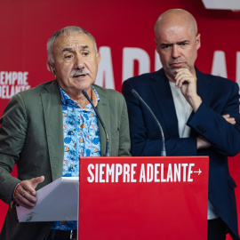 30/07/2024 El secretario general de UGT, Pepe Álvarez, y el secretario general de CCOO, Unai Sordo, en una imagen de archivo.