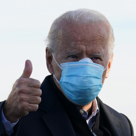 El candidato presidencial demócrata de Estados Unidos, Joe Biden, en el día de las elecciones en Wilmington, Delaware.