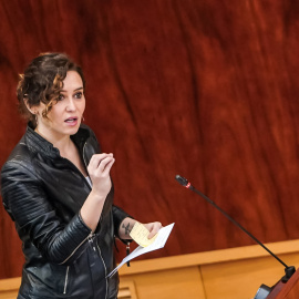 Isabel Díaz Ayuso interviene durante el pleno de la Asamblea de Madrid.- EFE / Comunidad de Madrid