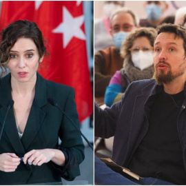Isabel Díaz Ayuso y Pablo Iglesias en imágenes de archivo de Europa Press.