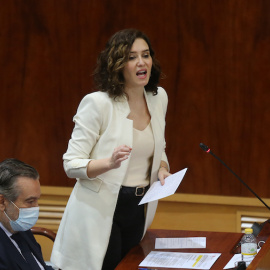 Isabel Díaz Ayuso interviene en una sesión plenaria en la Asamblea de Madrid, a 24 de marzo de 2022.- Isabel Infantes / Europa Press