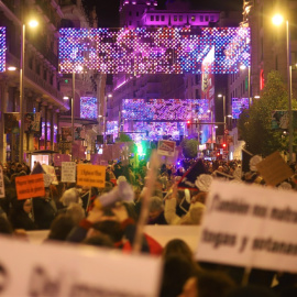 Imagen de la marcha principal contra la violencia machista este 25N en el centro de Madrid.