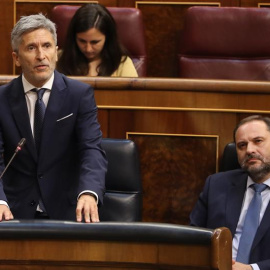 27/06/2018.- El ministro de Justicia, Fernando Grande-Marlaska, durante su intervención hoy en el pleno del Congreso. EFE/Ballesteros