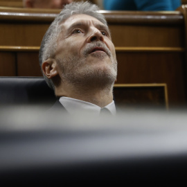 El ministro del Interior, Fernando Grande-Marlaska, durante la sesión de control al Gobierno, en el Congreso. EFE/ JUAN CARLOS HIDALGO