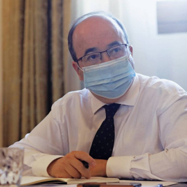 El ministro de Cultura y Deporte, Miquel Iceta, mantiene una reunión en la sede del Ministerio.