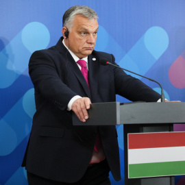El primer ministro de Hungría, Viktor Orbán, tras una conferencia en Kosice, Eslovaquia, a 24 de noviembre de 2022.